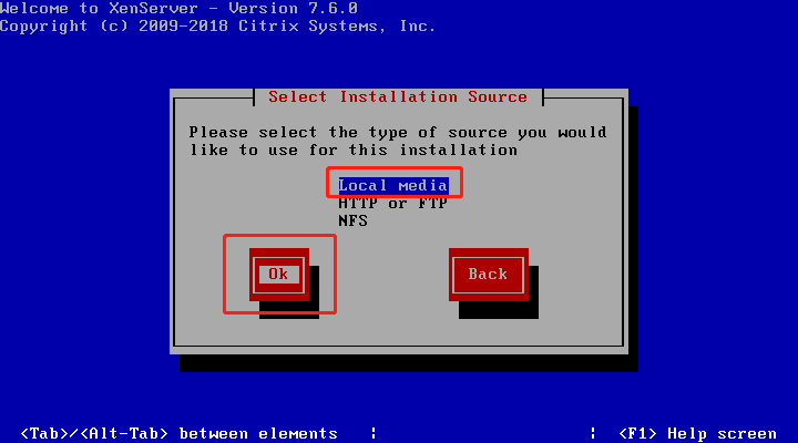 xenserver选择安装介质